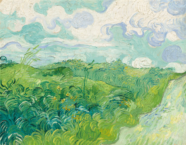 Green Wheat Fields Van Gogh Oil Painting